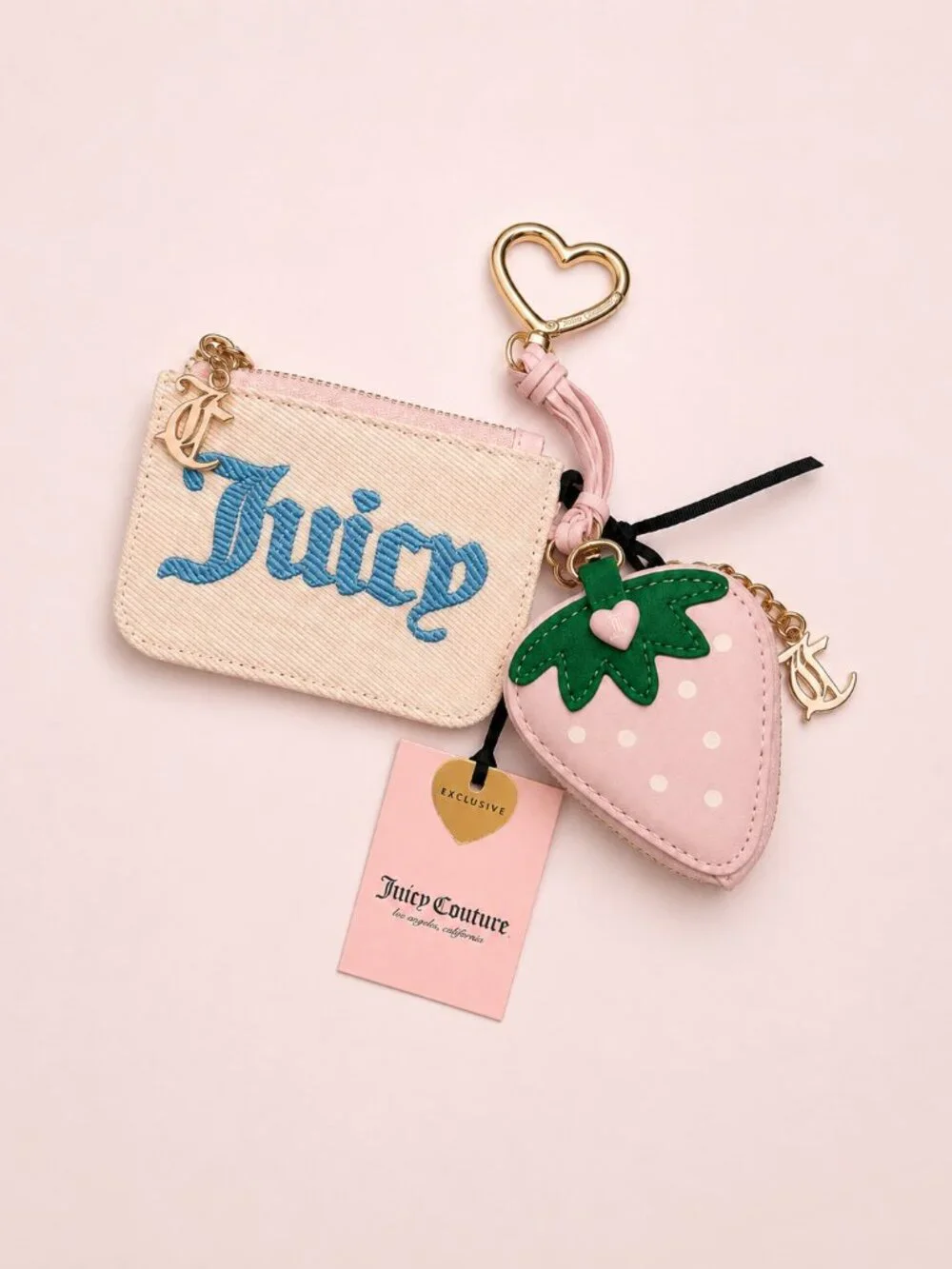 Juicy Couture Paradise Mini Bundle Strawberry Coin Pouch Cardholder NWT
